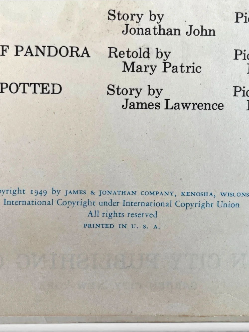 Vintage 1949 Children's Book 